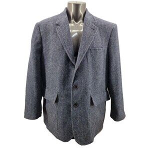 Orvis Herringbone Tweed Blazer Jacket Sports Coat Wool Size 48R Single Breasted